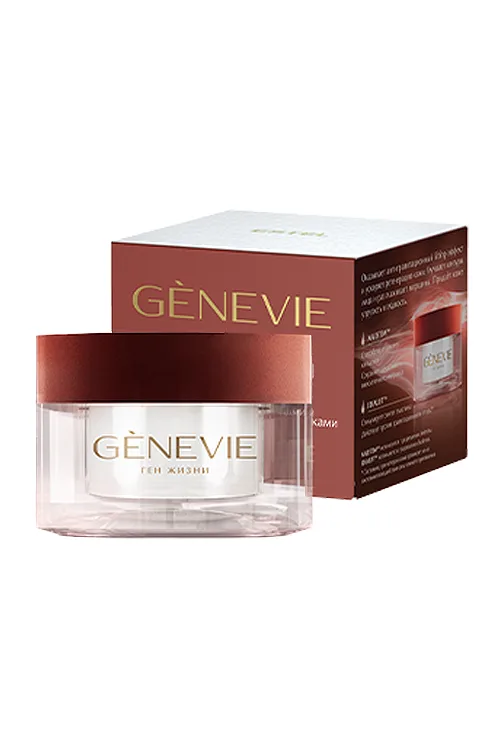 GENEVIE Крем для кожи лица и шеи с пептидами и меристемными клетками GENEVIE Крем для кожи лица и шеи с пептидами и меристемными клетками линии «Мембранный лифтинг», 50 мл