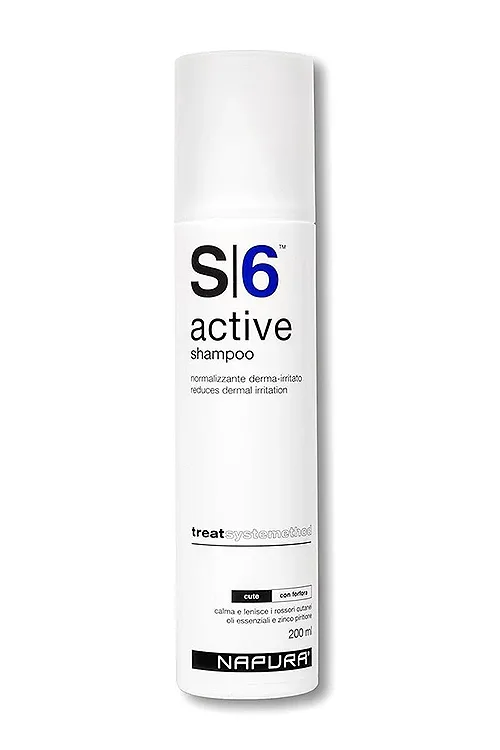 S6 Active Трихологический шампунь против перхоти. Для раздраженной кожи от Napura (It), 200 мл